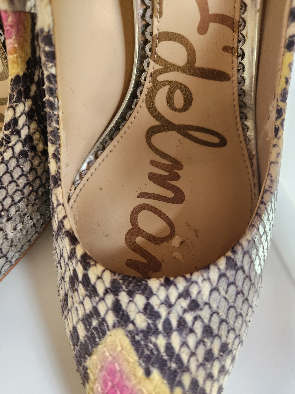 Sam Edelman Hazel Pink Multi Snake Print Pointed Toe Stiletto Pumps Heels Y2K - Picture 5 of 6